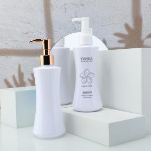 China ホットスタンピング ホワイト 300ml スクリューキャップ付きプラスチックローションボトル wholesale