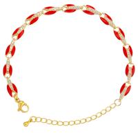 China Geometric 18K Gold Bracelet Zircon Drip Oil DIY Chain Link Bracelet on sale