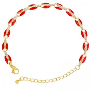 China Geometric 18K Gold Bracelet Zircon Drip Oil DIY Chain Link Bracelet supplier