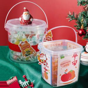 China 280ml 300ml 500ml 750ml 1L 1.5L 2.5L 4L プラスチック食品保管バケツ クリスマス装飾 wholesale