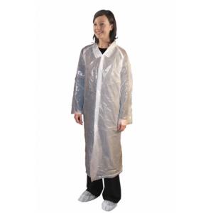 Fluid Resistant Disposable Plastic Lab Coats With Embossed Or Smooth Surface