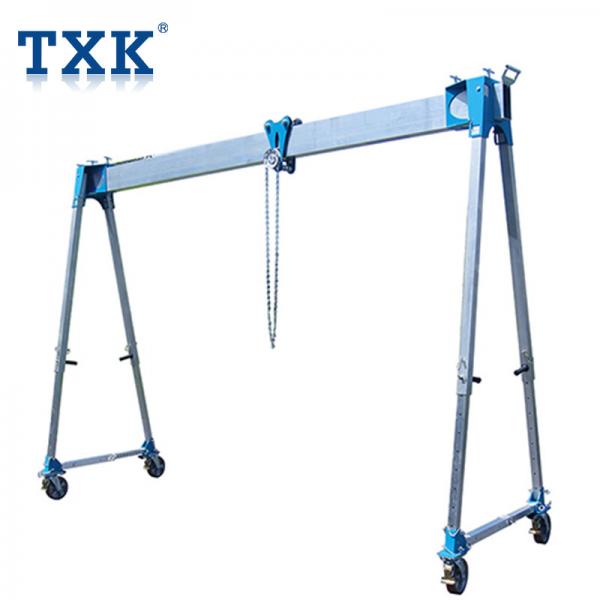 1 Ton Hand Push Mobile Gantry Crane With Electric Chain Hoist And Trolley