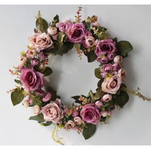 Birch Silk Faux Floral Wreath Pendant 30CM For Funerals Door Hanging