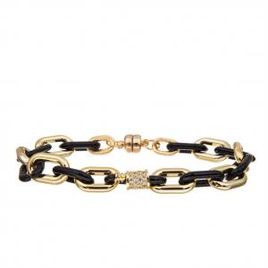 China Champagne Gold Plated Copper Jewelry Chain Magnetic Link Bracelet for Women supplier