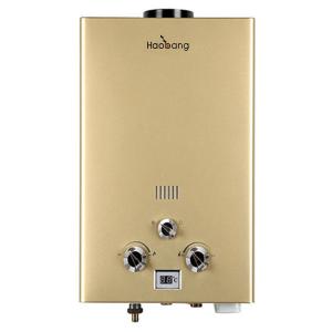 LPG NG Gas Geyser 6L Tankless Instant Water Heater Golden Panel