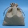 China Coffee Beads Jute / Linen 10cm Width Reusable Drawstring Bags wholesale