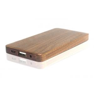 Portable Maple Carved Wood Power Bank 4000 Milliampere For Iphone 8