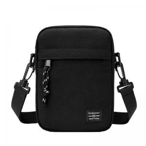 China Fashion Men's Small Shoulder Bags Black Handbag Travel Wallet Mini Crossbody Bag Passport Clip Mobile Purse Strap Neck Pouch supplier