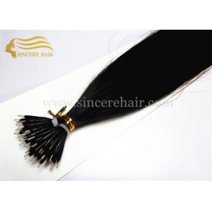 18 - 20 - 22 Inch Remy Human Hair Extensions 1.0 G Jet Black #1 Pre Bonded Micro Nano Bead Tip Hair Extensions For Sale