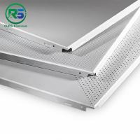 China Waterproof White Metal Clip In Ceiling Tiles 0.6mm Perforated Metal Ceiling Panel For Office on sale