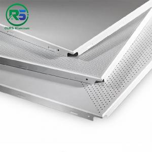 China Waterproof White Metal Clip In Ceiling Tiles 0.6mm Perforated Metal Ceiling Panel For Office supplier