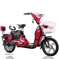 China 16 Red 350W Adult Electric Bike Electric Powered Bicycle 35Km-45Km Distance Range on sale