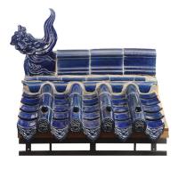China Traditional Chinese style blue glazed cemetery roof tiles on sale