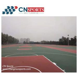 0.7mm Vertical Deformation Silicon PU Basketball Flooring With Concrete or Asphalt Base
