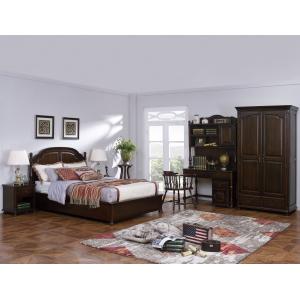 China American Leisure Antique Design Single bedroom furniture Small bed with writing Desk and Bookcase and 2 door wardrobe supplier