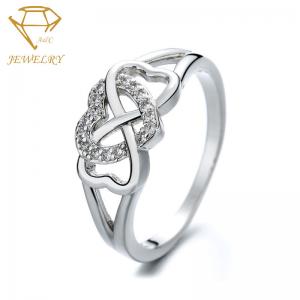 China AAA CZ Stone Heart Shape 925 Engagement Ring Lead Free supplier