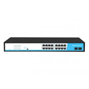 16 Port POE Network Switch Full Gigabit Support VLAN with 2 Fiber Ports