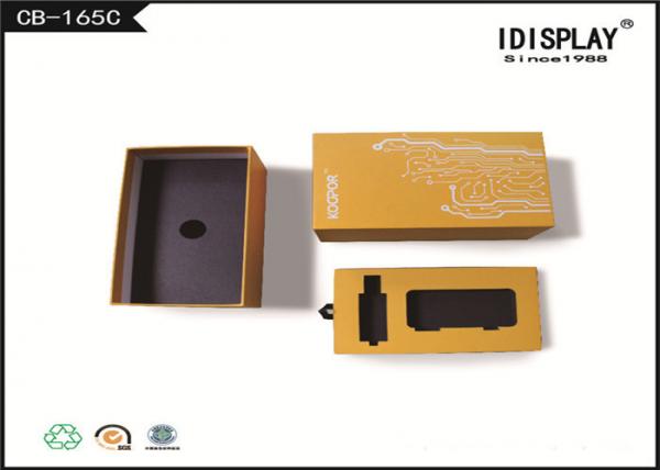 Yellow Decorative Cardboard Gift Boxes , Electronic Cigarette Gift Box Matte