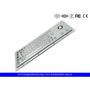 China Brushed Stainless Steel Panel Mount Keyboard With Trackball And 64 Keys supplier