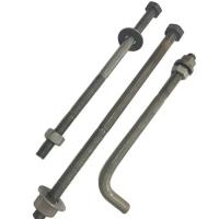 China L J Type Anchor Bolt Grade 12.9 Galvanized Steel Black Oxide Hook Anchor Bolt With Nut on sale