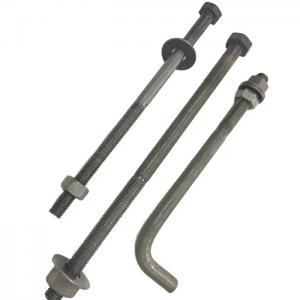 L J Type Anchor Bolt Grade 12.9 Galvanized Steel Black Oxide Hook Anchor Bolt With Nut