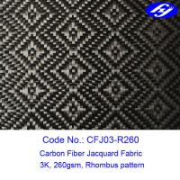 China Rhombus Pattern 3K Twill Weave Carbon Fiber / Decoration Black Jacquard Fabric on sale