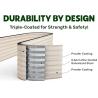 Galvanized Steel Raised Garden Bed 6.4*2.6*2 Ft Modular Planter For Gardening Vegetables Ivory White Meta Planter Box