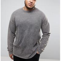 China Acid Washed Men'S Oversized Long Sleeve T Shirt , Cool Plus Size T Shirts on sale