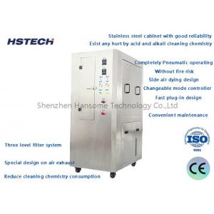 Side Air Dying Design Good Reliability Stainless Steel Cabinet Pneumatic SMT Stencil Cleaner