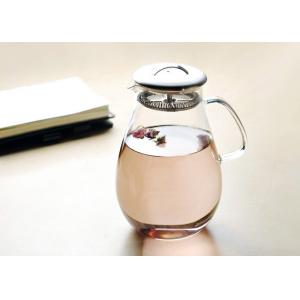 China 1900ml Borosilicate Glass Water Jug With Lid Teapot Infuser Set For Home / Office supplier