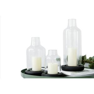 China Tall Glass Candlestick Holders Clear White Simple Design Eco - Friendly supplier