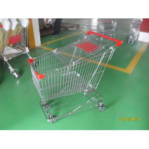 China 125L Supermarket Shopping Trolley , American Baby Seat Wheeled Shopping Cart supplier