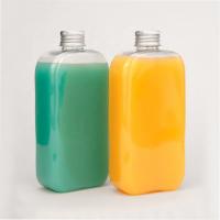 China 300ml Square Plastic Juice Bottles Fruit Beverage PET Orange Juice Bottle on sale