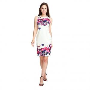 Newest Design Women Floral Print Sleeveless Mini Dress Formal Lady  Dress Hot Sale