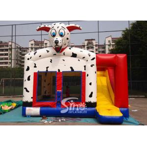 China Outdoor N indoor spotted dog inflatable bounce house with slide for family yard parties supplier