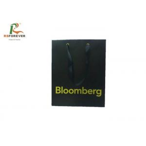 Custom Printed Paper Bags With Handles , Various Sizes Black Paper Gift Bags