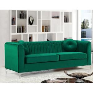 China Modern green good quality home sofa upholstered velvet living room long back sofa stainless steel sofa supplier