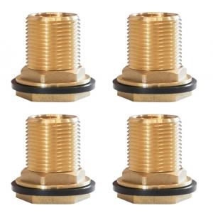 China 1/2 Female 3/4 Male GHT Solid Brass Bulkhead Connector With Rubber Ring supplier