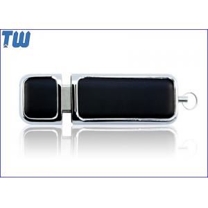 PU Leather Cover 64GB USB Flash Drives Smooth Edge Fine Touch