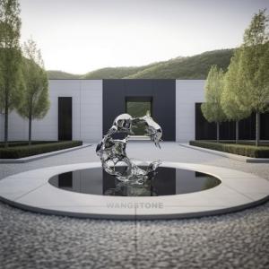 Polished Stainless Steel Wave Sculpture for Yard and Public Park Decoration