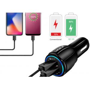 China Circle LED Light Mobile Phone 18W QC 3.0 Car Charger supplier