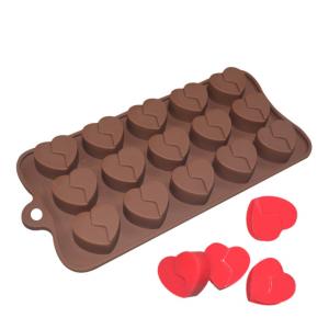 LFGB Custom Chocolate Molds Heart Shaped Mousse Cake Silicone Mold