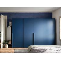 China Modern PET Navy Blue Wardrobe Customized Sliding Door Closet on sale