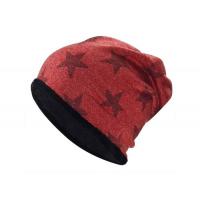 China Full Printed Knitted Winter Hat Custom Embroidered Beanies 56cm 58cm on sale