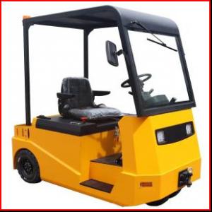 China Seated Electric Tractor Truck 15 Ton electric powered tractor trailer with Rubber tire supplier