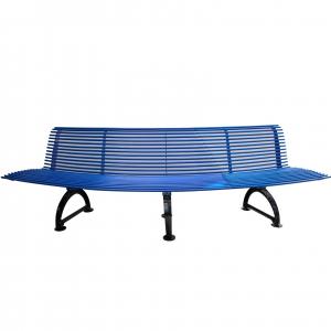 RAL Color Garden Metal Bench , Curved Outdoor Benches With Sandblasting Finish