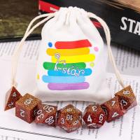 China Gemstone Translucent Resin Polyhedral Dice Manual Grinding Durable on sale