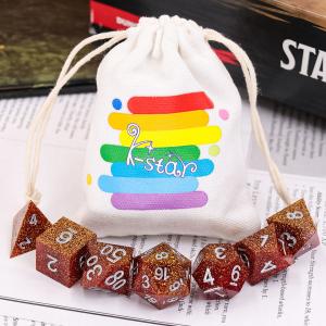 Gemstone Translucent Resin Polyhedral Dice Manual Grinding Durable