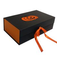 China Custom Luxury Folding Magnetic Halloween Gift Box With Ribbon Closure on sale
