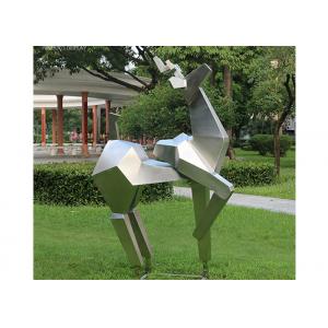 Animal Statue Stainless Steel Metal Sculpture Garden Abstract Deer Sculpture